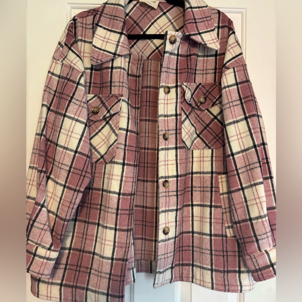 Plaid Jacket in Pink and White